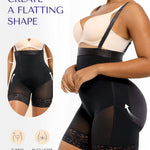 SHAPELLX Shapewear for Women Tummy Control Side Zipper Bodysuit with Butt Lifter Plus Size Body Shaper Black 4XL