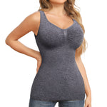 JOYSHAPER Shapewear Camisoles With Built in Bra Tummy Control Compression Tank Tops for Women Body Shaper Padded Tanks Grey XL