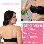 Dvpol Strapless Bra 38C Bras for Women Push up Clear Straps