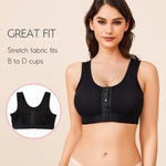 BRABIC Front Closure Compression Full Coverage Bras for Women Post Surgery Everyday Black