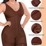 YIANNA Fajas Colombianas Shapewear for Women Tummy Control Full Body Shaper Butt Lifter with Zipper Crotch,YA7275-Brown-M