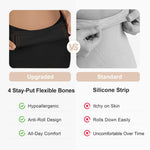 SHAPERX Tummy Control Underwear for Women – Mid-Waisted Seamless Shapewear Shorts Anti-Rolling Body Shaper Under Dresses, SZ5810-Black-L/XL