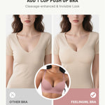 FeelinGirl Wireless Push Up Bras for Women No Underwire Seamless Full Coverage Comfortable Everyday Bra Pink 36D