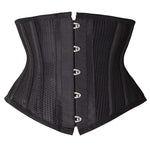SHAPERX Women Petite Steel Boned Waist Trainer Underbust Corset Short Torso Mesh Body Shaper,SZ1995-Black-M