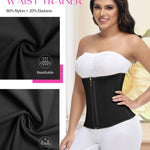 SHAPSHE Waist Trainer for Women Tummy Control Workout Waist Cincher Corset Shapewear Postpartum Body Shaper Faja with Zipper Hook Black