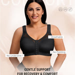 FeelinGirl Surgical Bras Post Surgery After Breast Augmentation Supportive Mastectomy Bra Black Medium