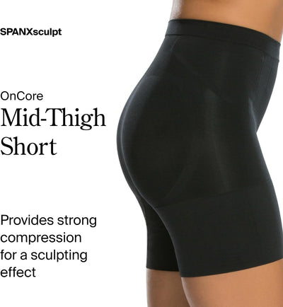 SPANX SPANXsculpt OnCore Mid-Thigh Short - Powerful Sculpting Body Shaper - Level 4 Compression - Shapewear for Women