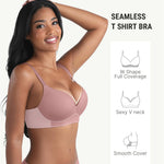FeelinGirl Wireless Push Up Bras for Women No Underwire Seamless Full Coverage Comfortable Everyday Bra Pink 36D