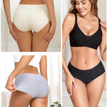FINETOO 6 Pack Womens Seamless Underwear Full Coverage No Show Hipster Panties Sexy Stretchy Invisible Briefs Bikini Lingerie