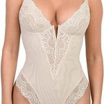 Popilush Shapewear Bodysuits for Women Lace Corset Tops Tummy Control V Neck Sleeveless Body Suit Thongs