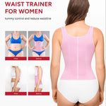 Nebility Waist Trainer for Women Corset Shapewear Tummy Control Faja Body Shaper Waist Cincher with Adjustable Strap(Pink,Small)