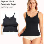 LODAY Compression Tanks for Women Shapewear Tummy Control Tank Top Lace Camisole Cami(Black,Medium)