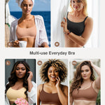 Lover-Beauty Seamless Bra for Women No Underwire Full Coverage Bras Wireless Soft Comfortable Everyday Bra Medium