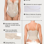 Popilush Lace Bodysuit Tummy Control Shapewear for Women Deep V Neck Corset Tops Sleeveless Body Suit Thongs