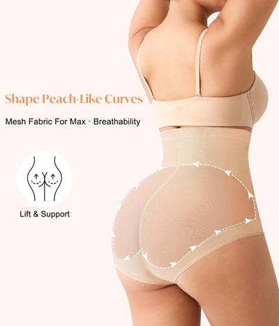 CYDREAM Shapewear for Women Tummy Control Panties High Waisted Butt Lifting Panties Faja Body Shaper (Beige, Medium)