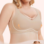 Gailife Womens Seamless Wireless Supportive Lift Bra Push Up Comfort Soft No Underwire Full Coverage T-Shirt Bralette, Milk Coffee, M