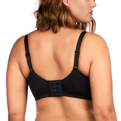 HSIA Minimizer Bra for Women - Plus Size Lace Full Coverage Womans Bra Unlined Underwire Bra for Heavy Breast Black
