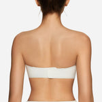 OEAK Womens Strapless Bras Jelly Push Up Bandeau Bra Non Slip Wireless Supportive Padded Bras Seamless Comfortable Tube Bra White S+
