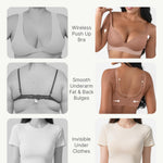 FeelinGirl Wireless Push Up Bras for Women No Underwire Seamless Full Coverage Comfortable Everyday Bra Mocha Brown 36D