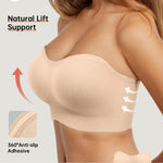 OEAK Supportive Strapless Bras for Women Push Up Wireless Bandeau Bra Non Slip Seamless Bras Comfortable Padded Bralette Mint Green 3XL