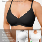 Popilush Wireless Bras for Women No Underwire Seamless Bralettes Everyday Comfort Tshirt Padded Bra Black
