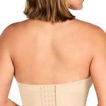 HSIA Strapless Bras for Women, Longline Corset for Large Bust Plus Size Supportive Bustier Minimizer Convertible Bandeau, Beige 34DD