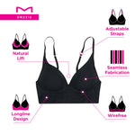 Maidenform Women's Seamless Lift Bralette, Wireless Long-Line Convertible Tank-Style Bralette