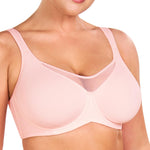 HSIA Minimizer Bras for Women Plus Size, Full Coverage Coolcomfort T Shirt Unlined Bra with Underwire for Heavy Breast, Light Pink 34C