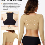 Zeecaro Upper Arm Shaper for Women Slimming Sleeves Compression Garments Front Closure Shapewear Tops Nude S