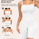 Werena Women's Strapless Shapewear Full Body Bodysuit Tummy Control Seamless Mid Thigh Body Shaper with Removable Straps (White,3XL)