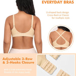 Wireless Sewn in Padded Bras for Women Comfortable Full Coverage Bralettes No Underwire Everyday Tshirt Bra