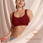 Wireless Jelly Seamless Bras for Women No Underwire Tshirt Full Coverage Padded Supportive Bra Comfortable Everyday Bralettes(01#Red(Full Coverage),S)