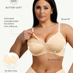 FeelinGirl Wireless Supportive Bra for Women, Seamless Comfort Bralettes No Underwire Full Coverage Everyday Bras Skin