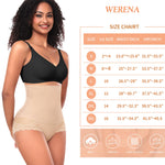 Werena Tummy Control Shapewear Panties for Women High Waisted Shaping Underwear Lace Body Shaper Girdle(01# A Beige(lace),Large)