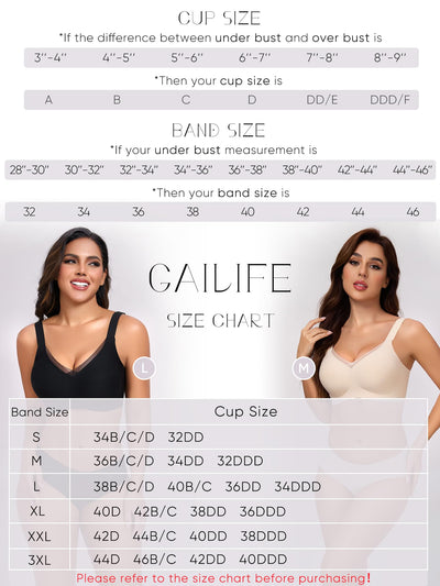 Gailife Crossover Bras for Women No Underwire Wireless Bralettes Seamless Supportive T Shirt Everyday Bras-Black,L