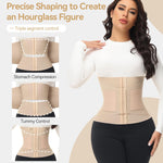 SHAPSHE Waist Trainer for Women Tummy Control Workout Cincher Triple Wrap Belt Postpartum Girdle with Hooks PNK / 2X-Large Pink