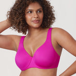 DELIMIRA Minimizer Bras for Women Full Coverage Plus Size Underwire Unlined Supportive Seamless Bra Rose Purple 34G