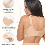 SHAPELLX No Underwire Wireless Padded Bras for Older Women Soft Supportive Push Up Full Coverage Minimizer Bra (Beige Large)