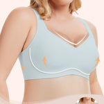 Gailife Womens Seamless Wireless Supportive Lift Bra Push Up Comfort Plus Size Bra No Underwire Full Coverage Tshirt Bralette, Lake Blue, XL