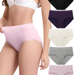 BAMBOO COOL Women's Underwear High Waisted Brief Ladies Seamless Panties Moisture Wicking Stretchy Full Coverage