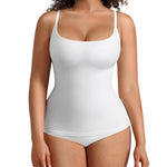 FeelinGirl Womens Tops - Scoop Neck Shapewear Tummy Control Cami Body Shaper for Women Compression Shirts White L