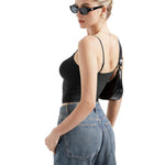 SUUKSESS Women Sexy Square Neck Tank Top Summer Y2K Going Out Tops Casual Sleeveless Basic Cami Shirts (Black, S)