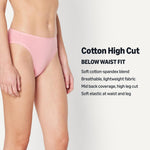 Amazon Essentials Women's Cotton Stretch High-cut Bikini Panty, Pack of 10, Dusty Rose/Rose/Pale Pink, Medium