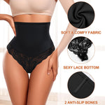 Werena Thong Shapewear Tummy Control for Women Mid Waist Body Shaper Underwear Lace Shaping Thongs Slimming Girdle Panties