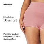 SPANX SPANXshape ExtraOrdinary Boyshort - Sculpting Compression - Women's Shapewear Underwear - Recycled Nylon Fabric Blend - Camellia Pink - Medium