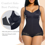 YIANNA Postpartum Fajas Colombianas Moldeadoras Full Body Shapewear Tummy Control for Women Body Shaper Girdles Compression Garment with Side Bust Pad, YA7510-Black-L