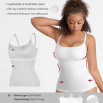 FeelinGirl Womens Tops - Scoop Neck Shapewear Tummy Control Cami Body Shaper for Women Compression Shirts White L