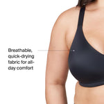 SPANX Low Profile Wireless Minimizer Bra - Reduces Breast Size by Up to 1 Inch - Breathable, Quick-Drying Fabric - Very Black - 36C