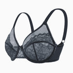 HSIA Minimizer Bras for Women Enchante Full Coverage Underwire Bras Plus Size Lifting Floral Lace Bra for Heavy Breast Dark Grey