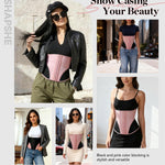 SHAPSHE Waist Trainer for Women Corset Shapewear Tummy Control Cincher Workout Body Shaper with Hooks RBN/Medium